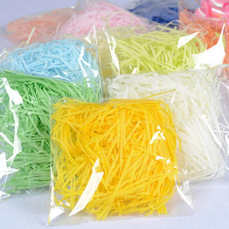 

20g Colorful Easter Decoration For Home Shred Crinkle Shredded Raffia Straw Paper DIY Gifts Box Filler Material Wedding Birthday