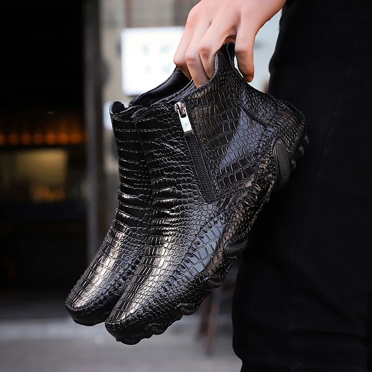 Mens Boots Winter New British Style Fashion Boot Shoes For Men Casual Boots Slip-On Design Ankle Boots