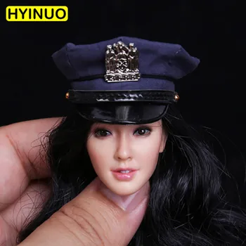 

1/6 Scale Blue Hat Women Police Officer's Cap Female Octagonal Cap Cloth Hat Playing Toy for 12" Action Figure Body Accessory