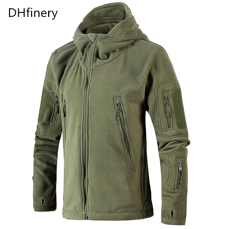 DHfinery мужская повседневная ветрозащитная тактическая флисовая куртка армейская