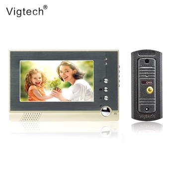 

Vigtech7`` video intercom video doorphone speakerphone intercom system white monitor outdoor with waterproof & IR camera
