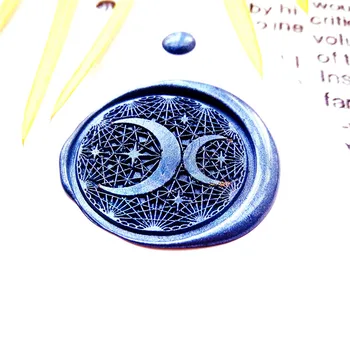 

Wax Seal Stamp - 1pcs 30mm Round Moon and Stars Metal Stamp / Wedding Wax Seal Stamp / Sealing Wax Stamp