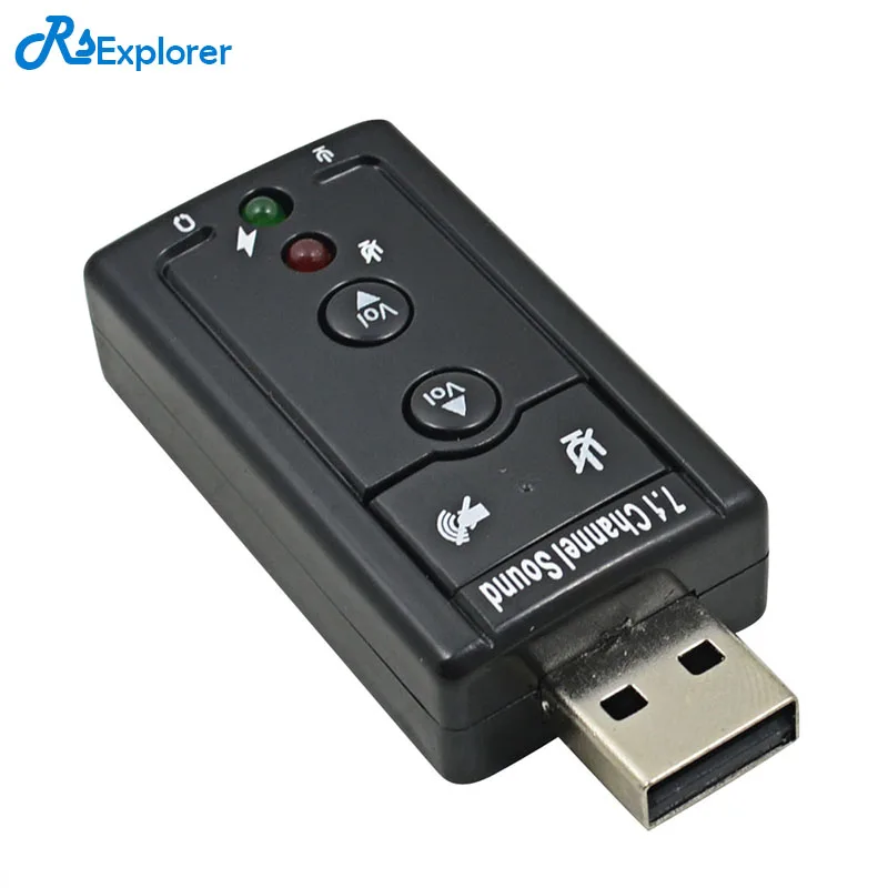 

RSExplorer USB Sound Card 7.1 External Channel w/3.5mm usb audio adapter Auricolare MIC For PC Desktop Notebook