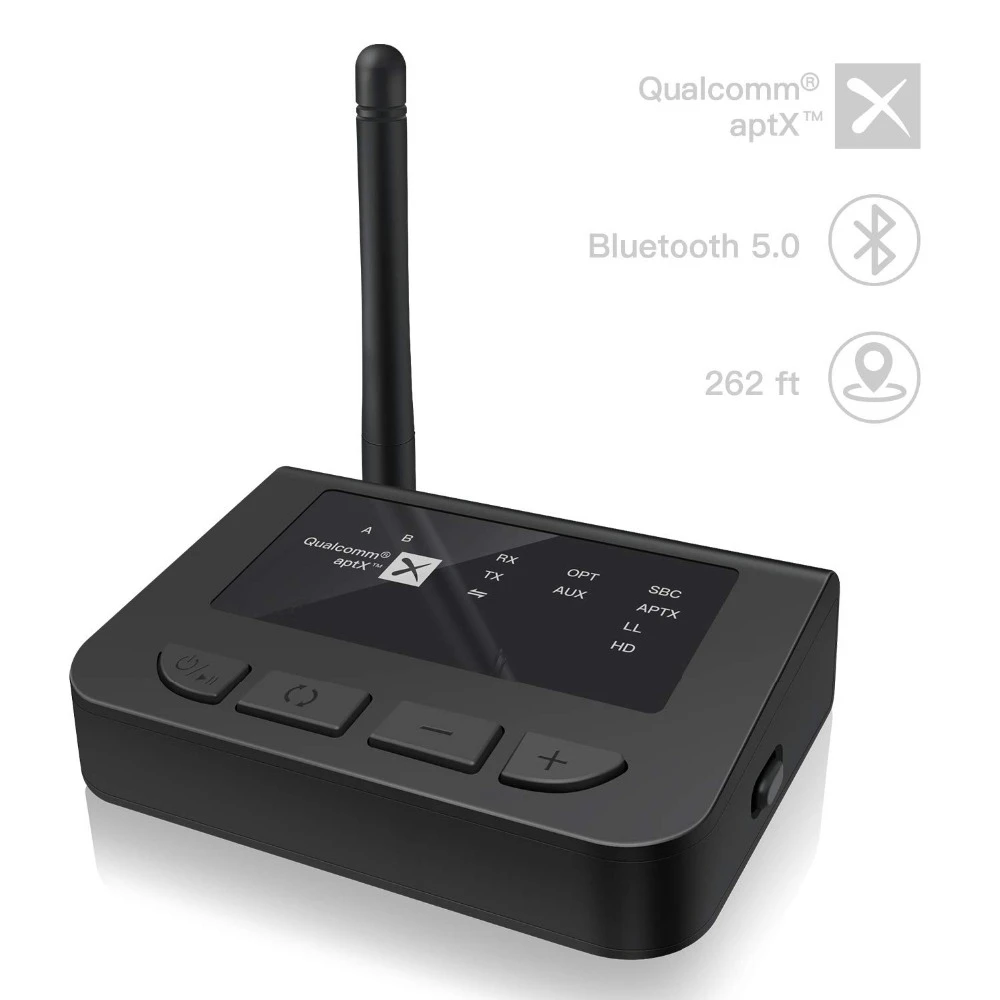 Receptor sem Fio 5.0 de Longa Bluetooth Distância Aptx Baixa Latência Spdif Óptico Toslink Rca Aux 3.5mm tv Transmissor A2dp Adaptador hd