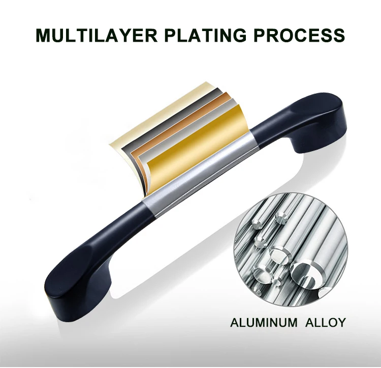 Aluminum Alloy Cabinet Handles Cupboard Pulls (3)