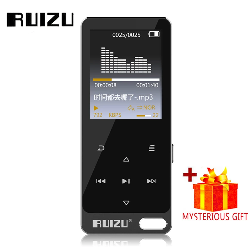Ruizu touch спорт аудио мини mp3 плеер MP 3 MP-3 с Радио цифровой HiFi Hi-Fi Экран fm FLAC USB 8 ГБ