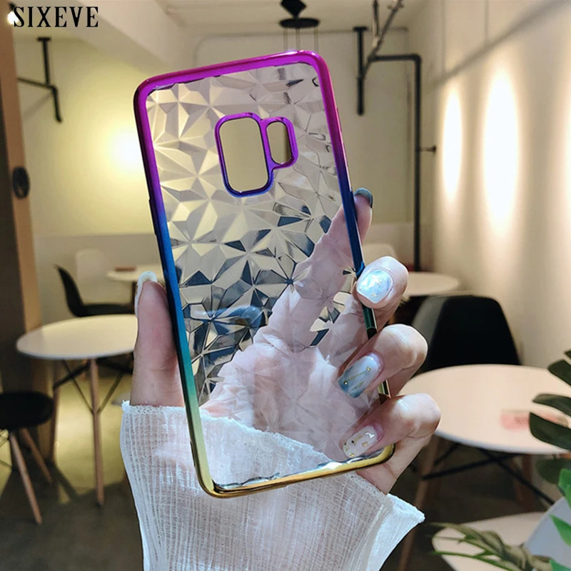 

textura diamante Caae For Samsung Galaxy S10 E S8 S9 Plus Note 8 9 J3 J5 J7 Neo 2015 2016 2017 Pro J2 Prime J8 Soft Clear Cover