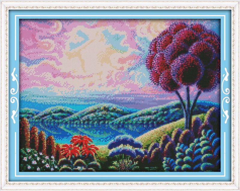 

Fantastic scenery(2) Counted Cross Stitch 11CT Printed 14CT Set DIY Chinese Cotton Cross-stitch Kit Embroidery Needlework