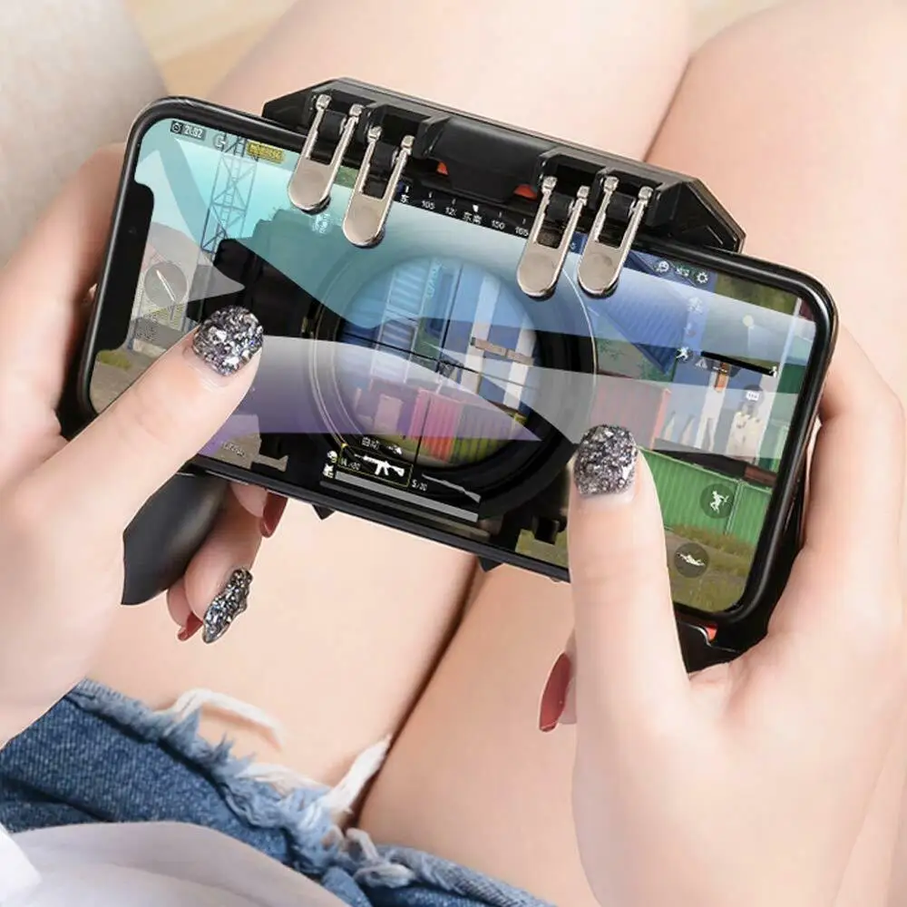 Для PUBG мобильный игровой контроллер AK66 шесть пальцев геймпад триггер Aim Кнопка L1R1 джойстик для шутеров для iphone Android телефонов GT