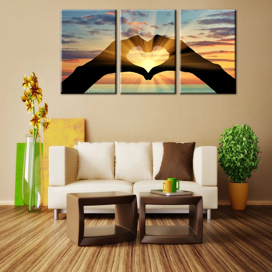 Oceaan drieluik HD print canvas olieverf Modulaire foto Huisdecoratie Modern art en Liefde hand Kind kamer|modern art|oil paintingcanvas painting - AliExpress