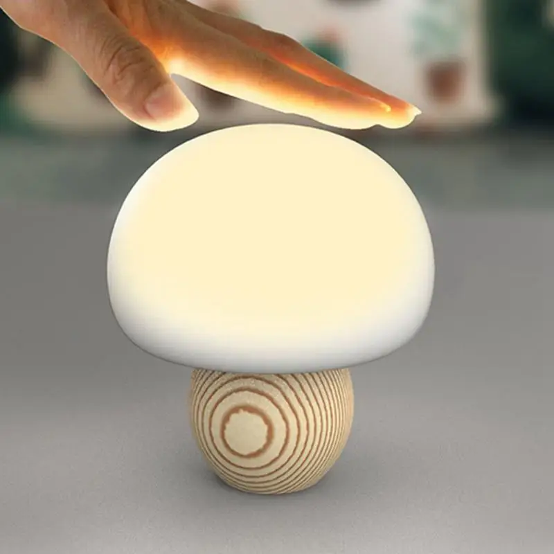 Милый мини светодиодный светильник в виде гриба, магнитный Usb ночник, светильник s PressSensor, атмосферная лампа, мягкая детская лампа для сна, прикроватная лампа