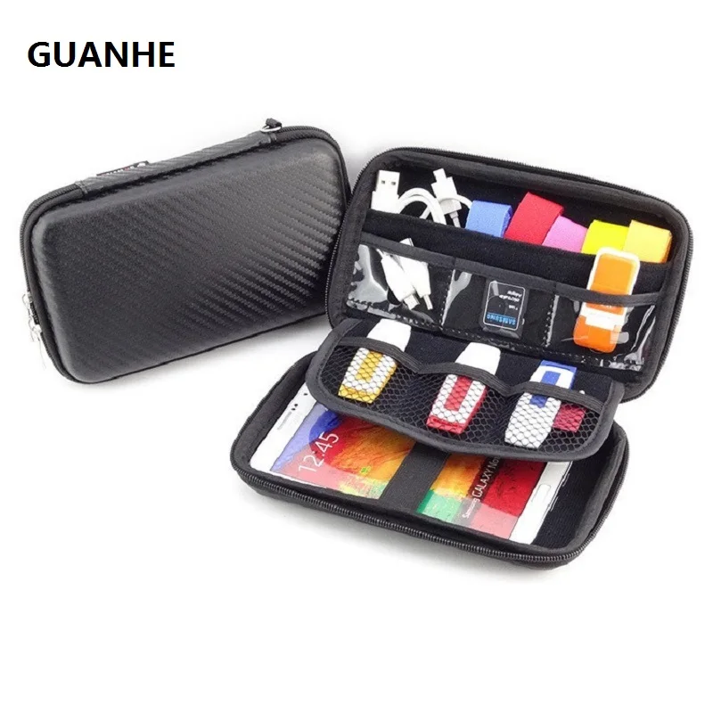 

GUANHE UNIVERSAL TRAVEL CASE FOR SMALL ELECTRONICS AND ACCESSORIES - PORTABLE HARD DRIVE, POWER BANK, CABLES AND MORE (BLACK)