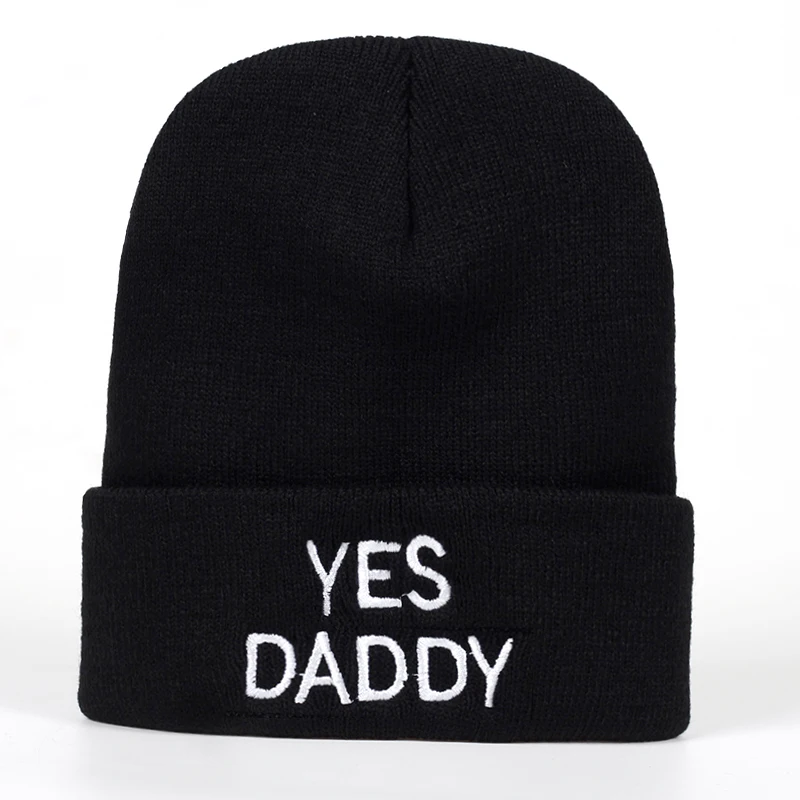 brand Yes Daddy Embroidered Knitted winter hat Cotton men women Hip-hop Skullies Beanie Bone Garros new 2018