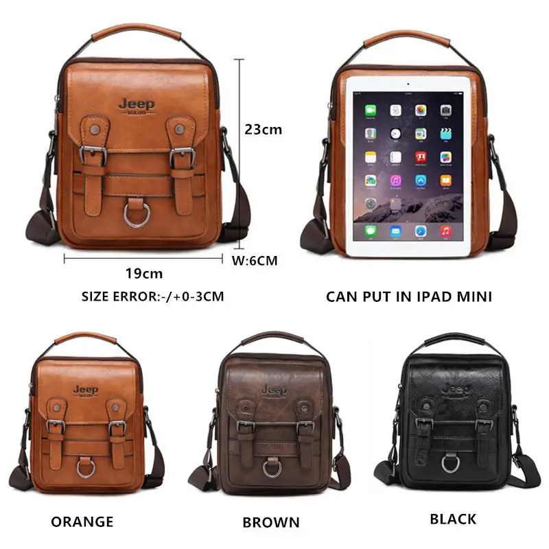US $23.64 Jeep Buluo Brand New Mans Crossbody Shoulder Bag MultiFunction Men Handbags Large Capacity Split Leather Bag For Man Travel