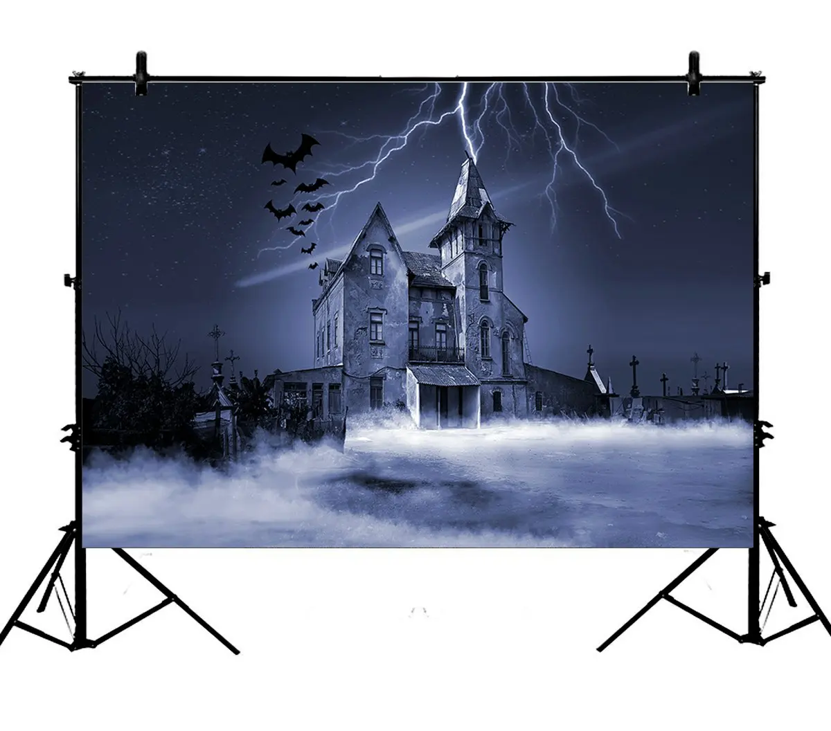 

5x7ft Haunted House Halloween Polyester Photo Background Portrait Backdrop