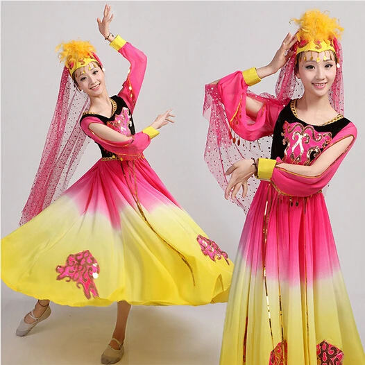 

Uighur costumes Chinese folk dance dress Xinjiang Characteristic Dance belly dance indian dance performance wear