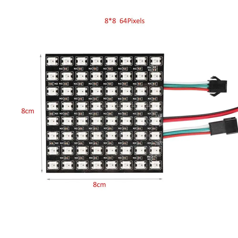 Светодиодный пиксельный DC5V WS2812B панельный экран 8*8,16*16,8*32 пикселей цифровой гибкий светодиодный матричный индивидуально адресуемый светодиодный модуль JQ - Цвет: 8x8 64Pixels