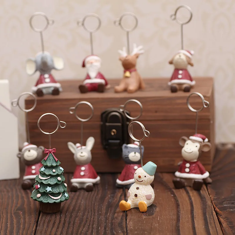 

Creative Office Gifts Desktop Decoration Skirt Rabbit Resin Business Card Holder / Clipboard / Photo Clip