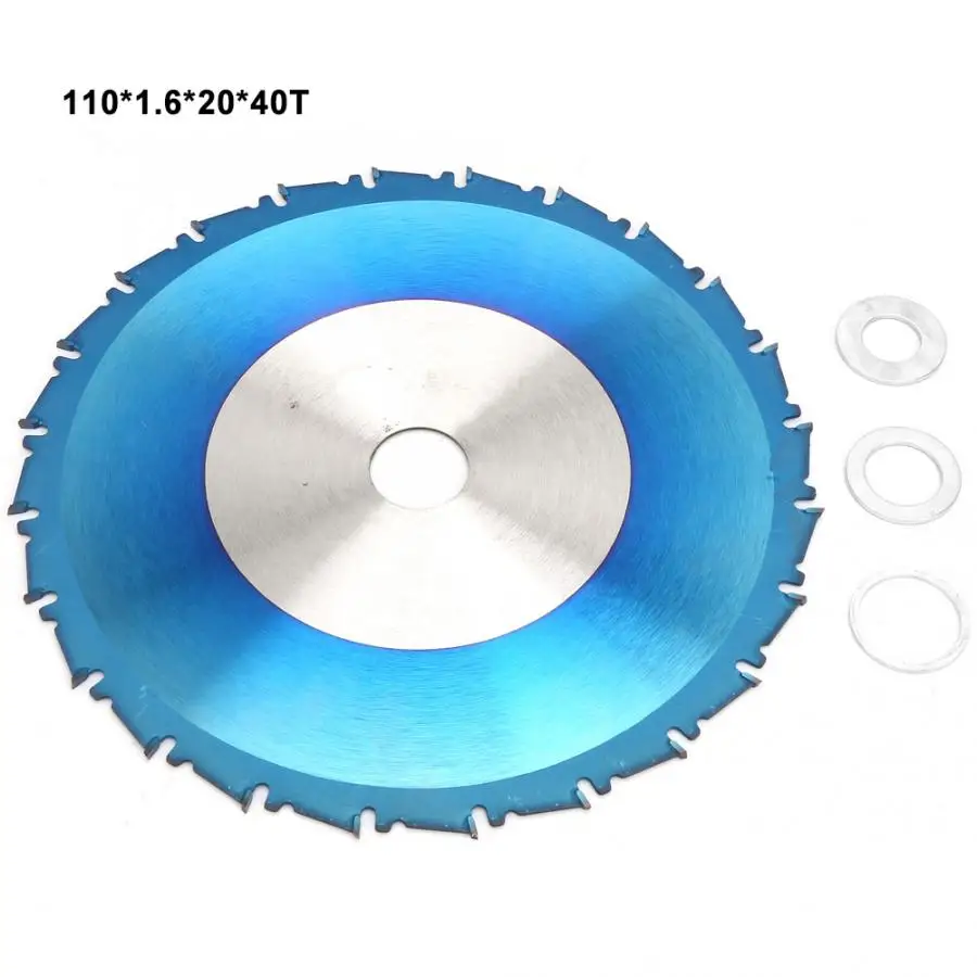 110*1,6*20 мм 4-дюймовое твердосплавное Синий Покрытие циркулярная пила для резки режущий диск для дерева, металла