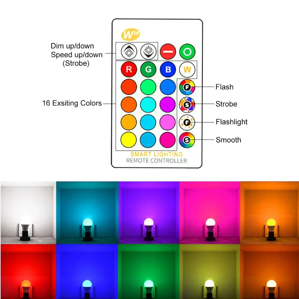 Новый E27 10 Вт 15 RGB светодиодный светильник лампа для изменения цвета с ИК пультом