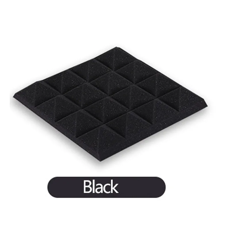 25x25x5 см акустическая пена лечение звукоизоляция звукопоглощающий шум губка Отличная звукоизоляция звукоизоляционные стены стикер - Цвет: Черный