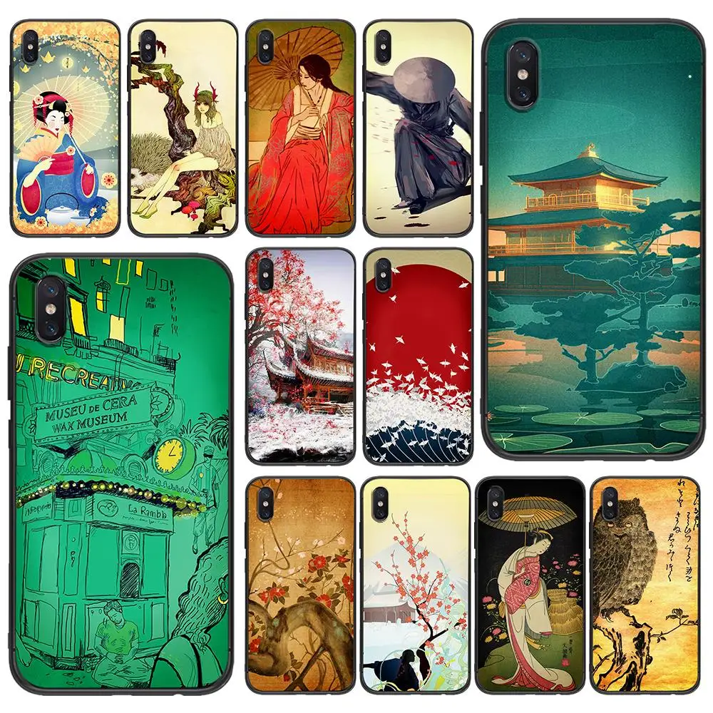 Japanese art Soft TPU For Xiaomi Redmi Mi6 8 9 A1 A2 F1 Plus Case 5 /5Plus M8 Lite Silicone Phone Back | Мобильные телефоны и