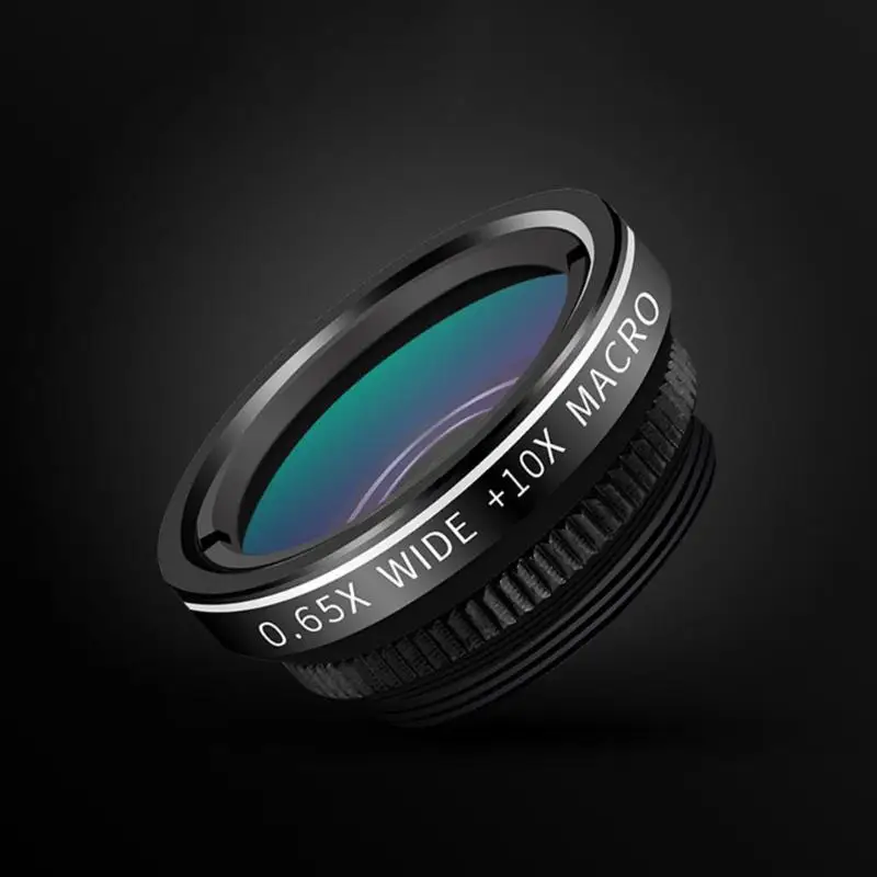 2 in 1 Clip On Cell Phone Camera Lens Kit 0.65X Wide Angle