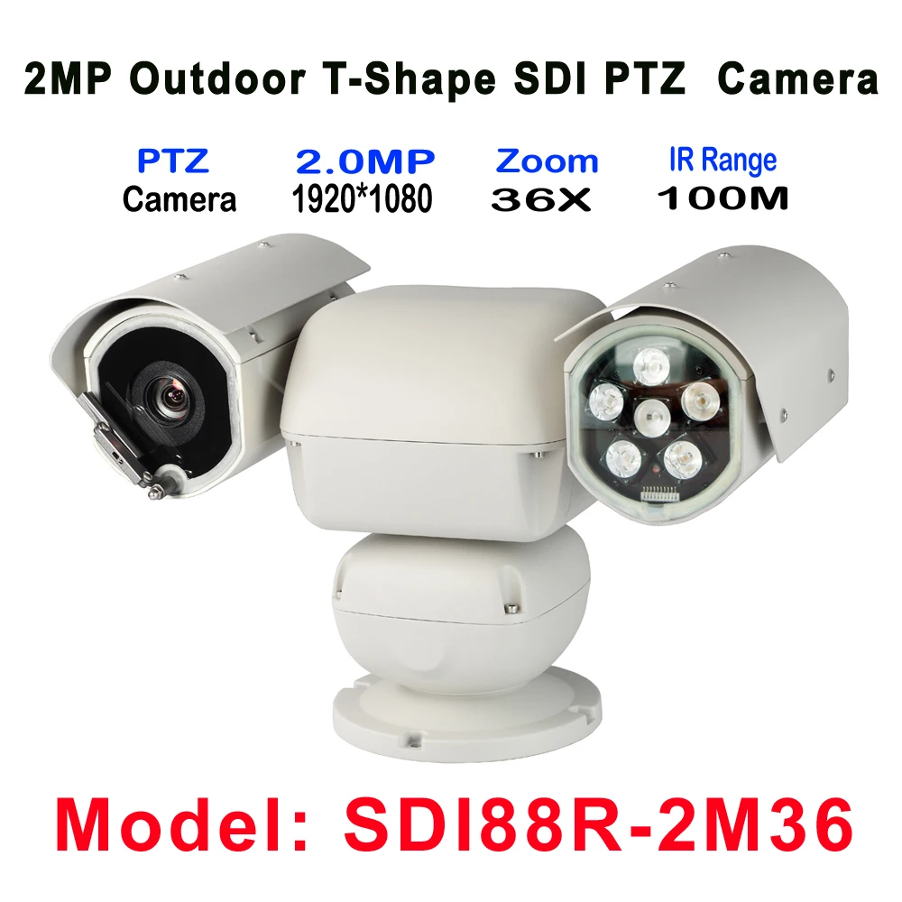 Уличная сверхмощная IR 100M t образная PTZ камера 36X зум HD SDI подходит для леса луга