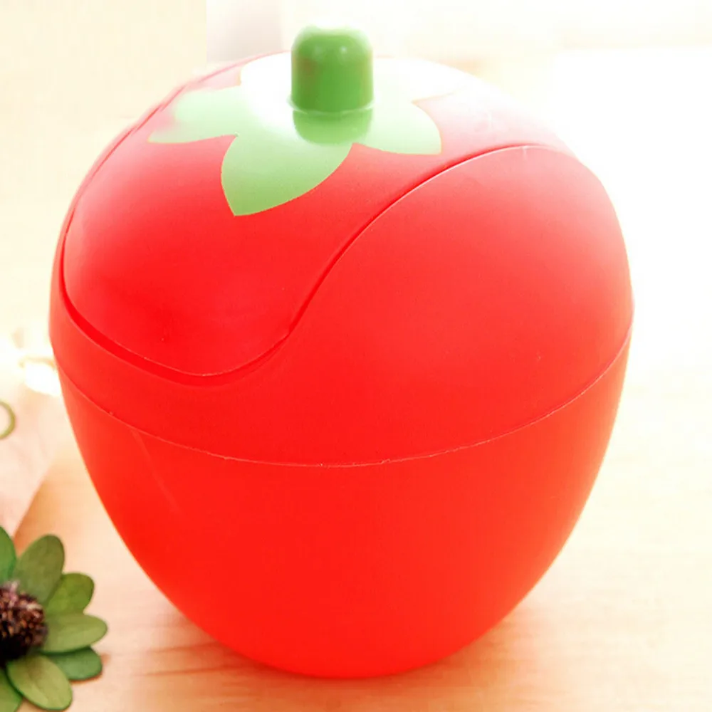 

fashion Strawberry Desktops Mini Creative Covered Kitchen Living Room Trash Can