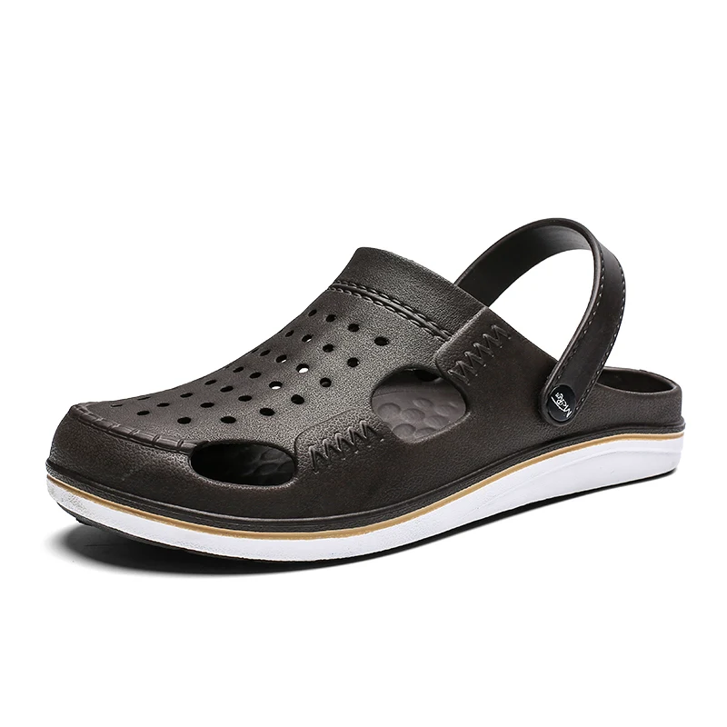 

2019 Fashion Hot Sale Luxury Brand Croc Men Black Garden Casual EVA Clogs Male Band Sandals Summer Slides Beach Swimming Shoes