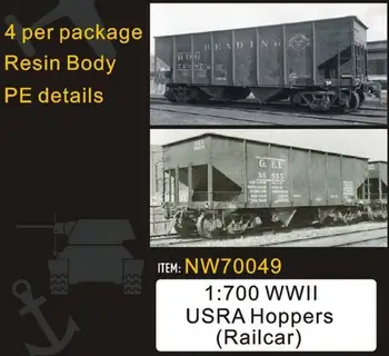 

1/700 Scale WWII USRA Hoppers (Railcar)(4pcs), (resin+metal)