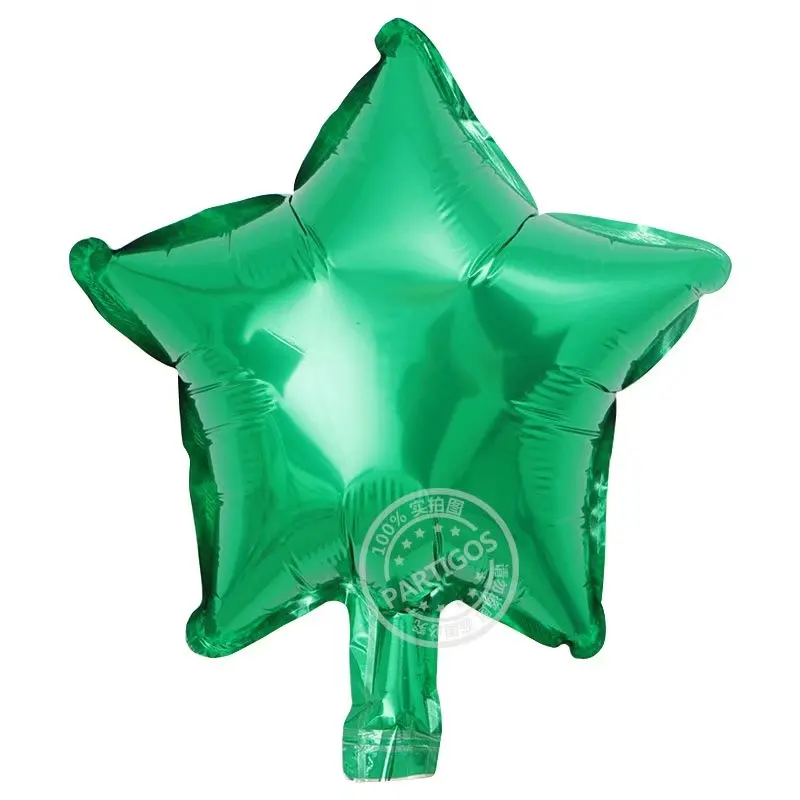50 шт. 10 дюймов пятиконечная звезда в форме фольги шары для свадьбы и дня рождения Декор чистый цвет металлик надувные globos игрушки - Цвет: Зеленый