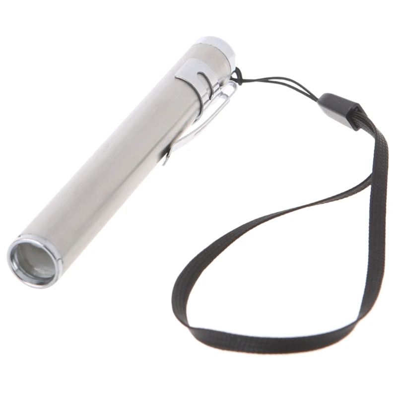 

Round Moon Shape Flashlight Stainless Steel Mini LED Lights Focus Torch Lamp