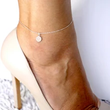 Summer Fashion Jewelry Gold Plated Coin Anklet For Women Sexy Fringed Anklets gift JK045