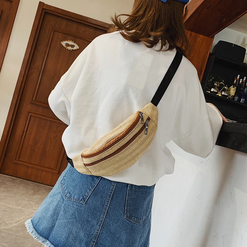 Плетеная Сумка из ротанга соломенная сумка женская сумочка на ремне поясная сумка нагрудный чехол для телефона пляжные сумки