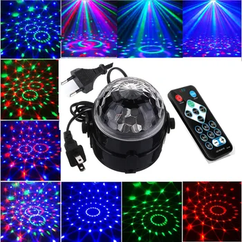 

RGB led stage light Sound Activated Rotating Disco Ball Party Lights 3W/6W Stage Lights For Home party KTV Karaoke Wedding Show