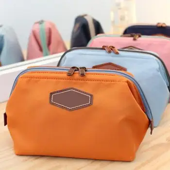 

Fashion Portable Dual Zipper Makeup Cosmetic Pouch Organizer Travel Storage Bag