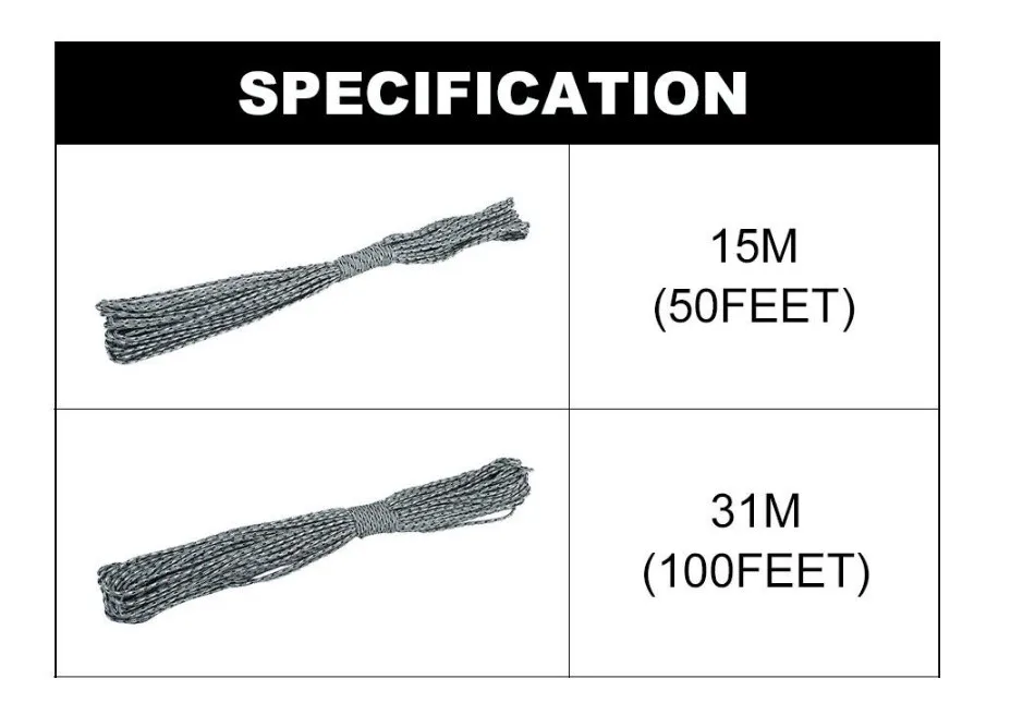 15 м/31 м 2 мм Диаметр Паракорды 1 прядь связывая ремешок веревка парашют шнур веревка Открытый Восхождение Кемпинг спасательное оборудование