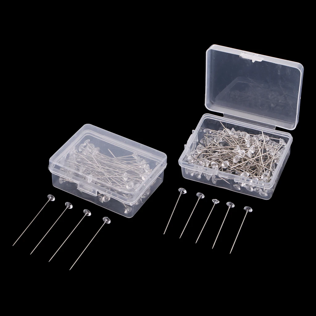 200 pieces Crystal Corsage Pins - Diamond - DIY for Wedding,Prom,Boutonniere,Dressmaking,Craft,Sewing,Flower,Floral Bouquet Pins