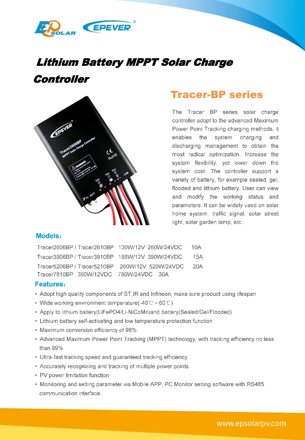 Controlador de Carregamento Aplicar a Bateria de Lítio para 12v Mppt Solar 260w Sistema Uso Epeolar Frete Grátis Tracer2606bp 130w 24v 2 Controladores solares