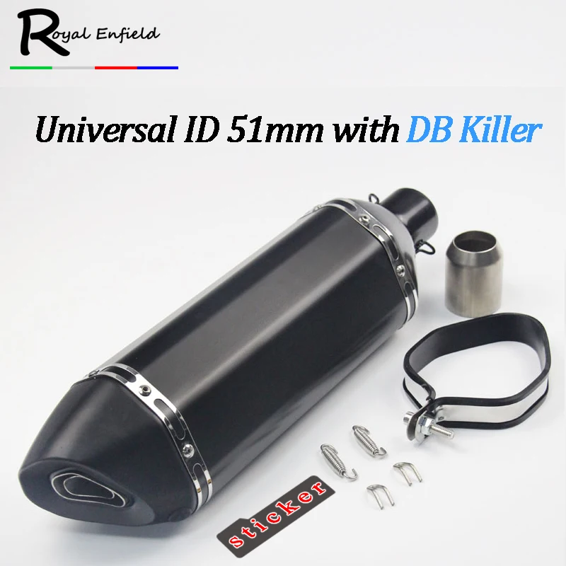 

Motorcycle Exhaust Universal with DB killer ID 51mm Length 470mm for 650NK/CBR1000ZX6 six Angle Carbon Fiber Muffler Escape