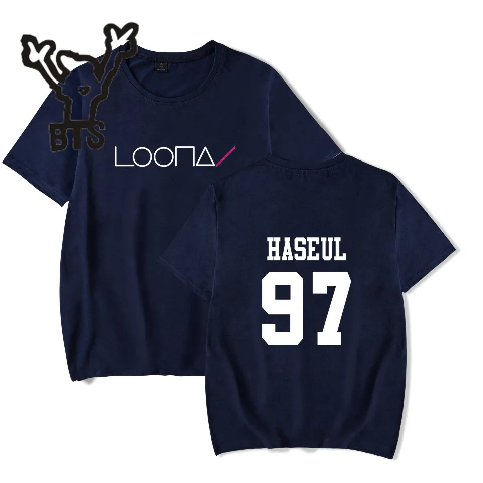 Горячая Распродажа LOONA Футболка женская Kawaii Kpop забавная Harajuku модная футболка с коротким рукавом Повседневная с принтом размера плюс 4XL A7050