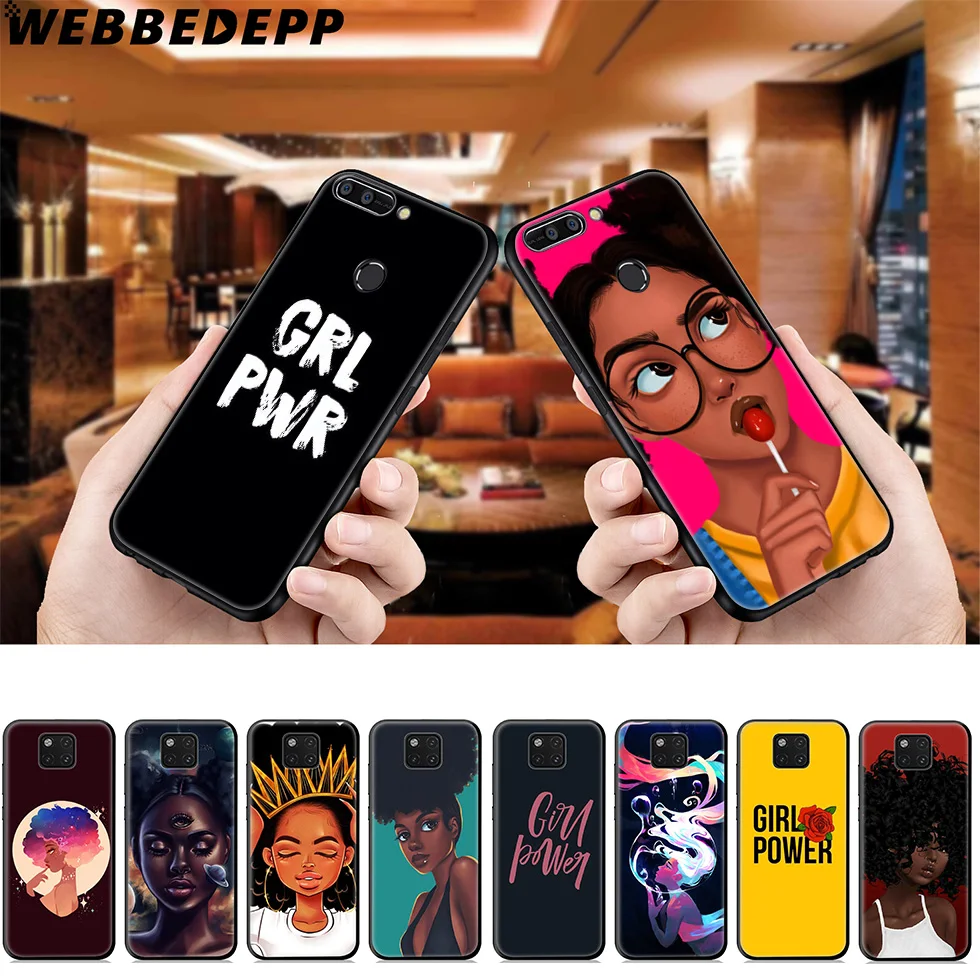 WEBBEDEPP черный мягкий чехол для Huawei Mate Honor 20 6A 7A 7C 7X 8 9 9X 10 View Lite Pro 30 |