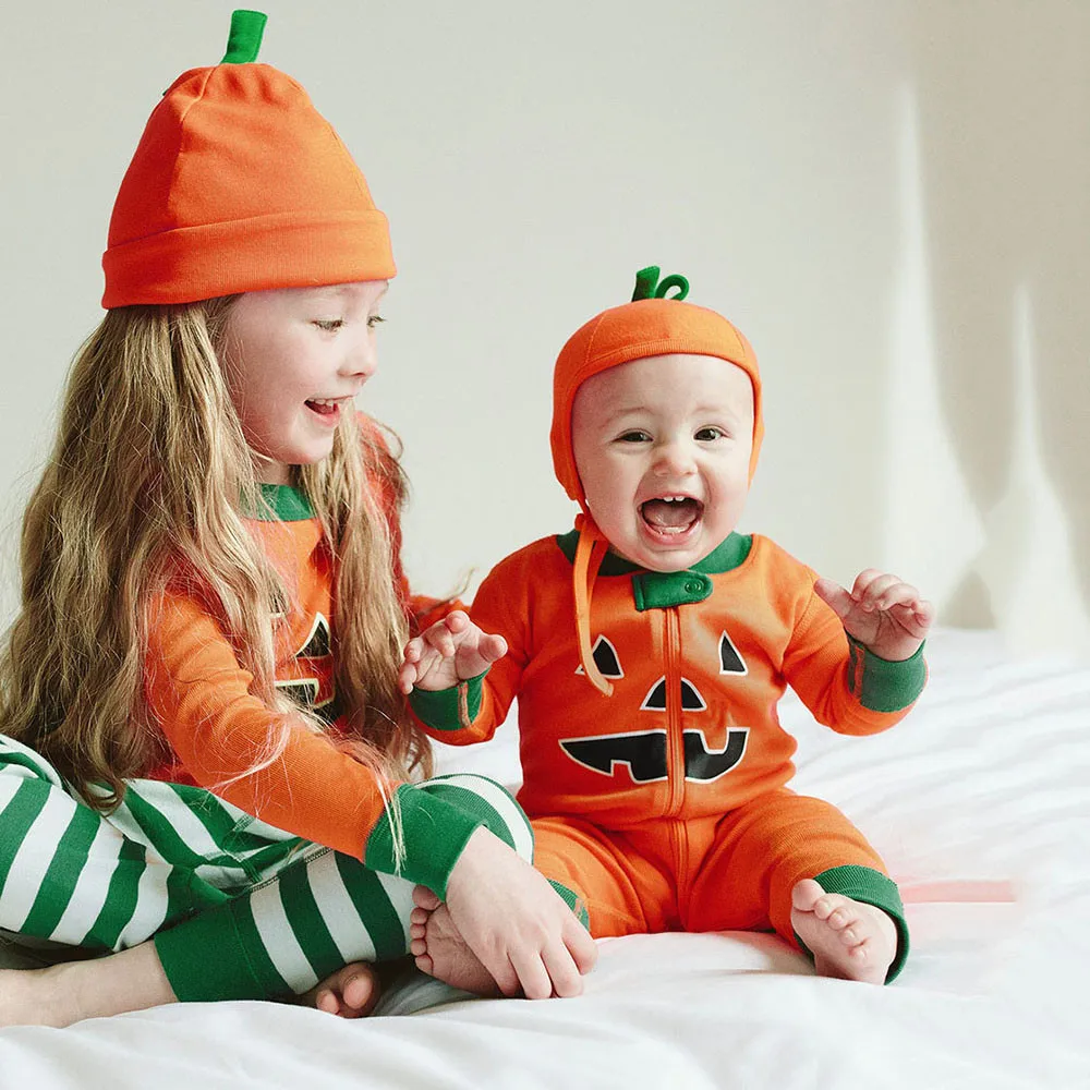 Одежда для новорожденных мальчиков на Хэллоуин; комбинезон с длинными рукавами и принтом с героями мультфильмов; Детский комбинезон