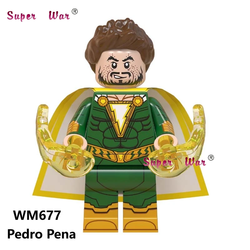 WM677 50 шт. супер герой Shazam Freddy Freeman черный Adam Marvel Мстители Endgame IronMan военная машина строительный блок детская игрушка - Цвет: WM677