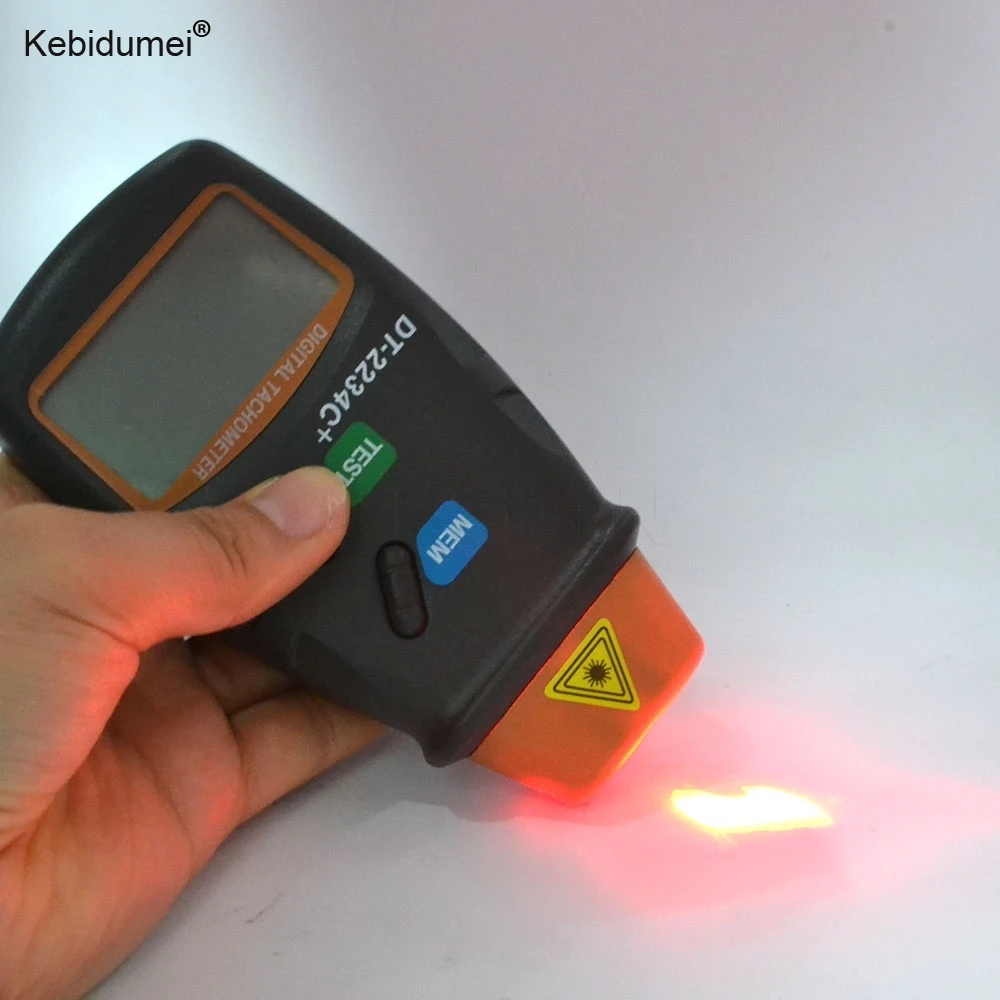 

Digital Laser Tachometer RPM Meter Non-Contact Motor Lathe Speed Gauge Revolution Spin 2.5 to 999.9 RPM