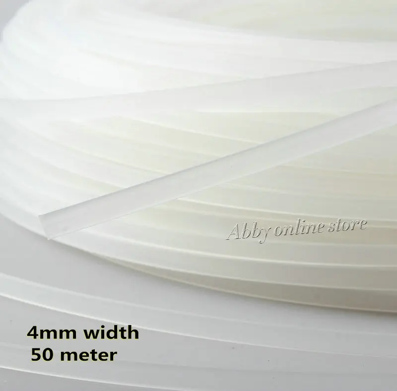 Мягкие пластиковые косточки шириной 4 мм прозрачные-50 метров/лот
