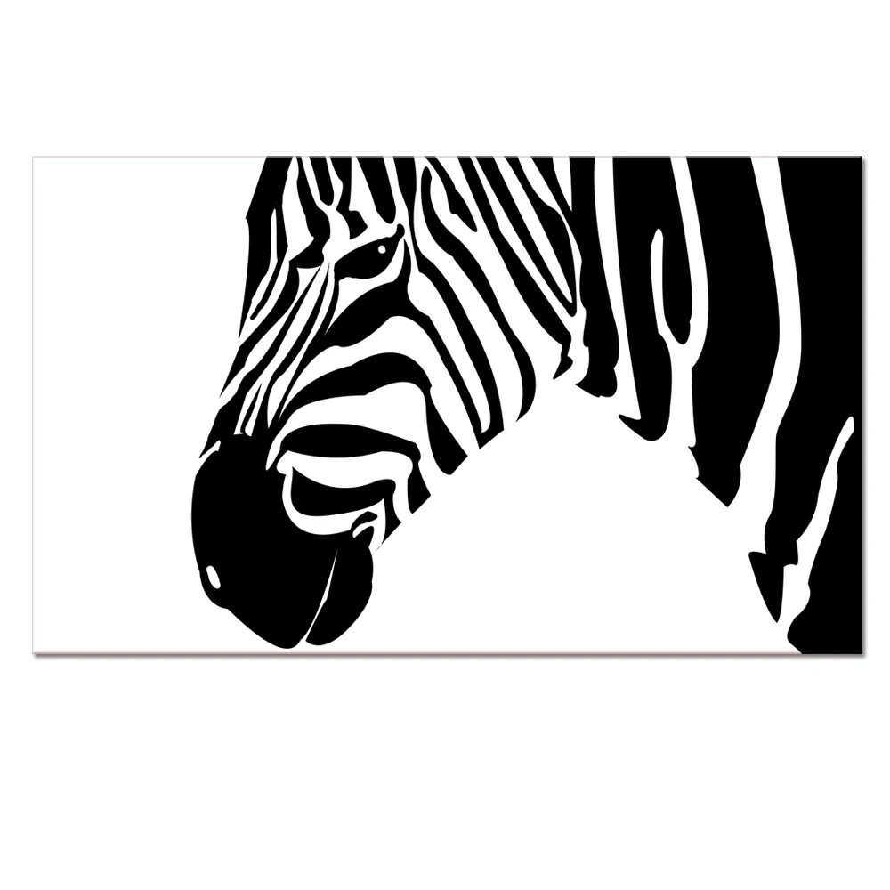 Visual Art Decor Contemporary Canvas Prints Black and White Zebra