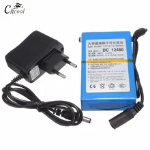 Cncool  DC12480 12V 4800mAh Lithium Battery Rechargeable Battery Rechargeable Li-Ion Batteria Cell Power Charger EU/US Plug