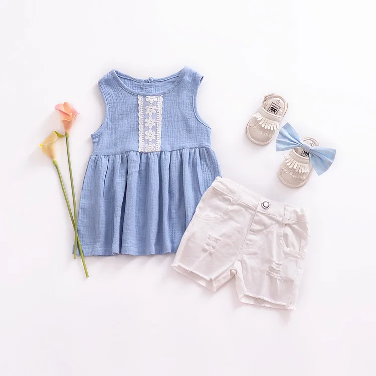 Mother nest Summer Girls Lace Vest Dress Cotton Princess Newborn Clothes Soft Children Party Dresses Kids Sleeveless Clothing  (15)